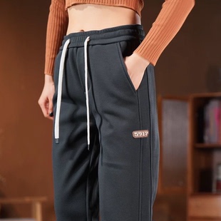 新款 春夏季 显瘦休闲裤 时尚 华夫格运动裤 潮流百搭高腰束脚裤 子女款