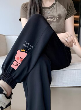 运动裤女夏季新款小个子韩版宽松显瘦束脚裤百搭弹力小脚休闲裤女