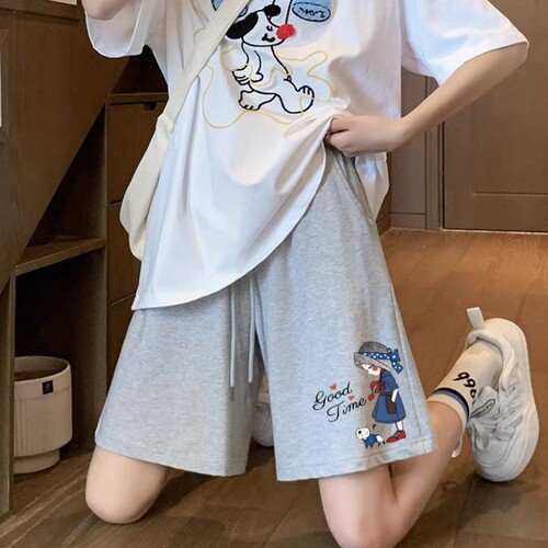 休闲短裤女夏薄款2025速干运动小个子200斤大码宽松阔腿五分中裤