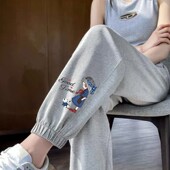 显瘦九分裤 外贸尾货运动裤 外穿休闲宽松束脚灯笼裤 大码 女夏季 薄款