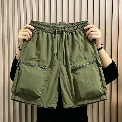 冰丝短裤子女士夏季薄款工装五分裤高腰显瘦多口袋潮流运动休闲裤