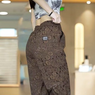 直筒七分中裤 外贸处理冰丝运动短裤 显瘦时尚 宽松休闲裤 女夏季 薄款