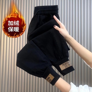 宽松束脚潮流运动裤 外贸尾货清仓卫裤 加绒加厚休闲裤 秋冬季 子女款