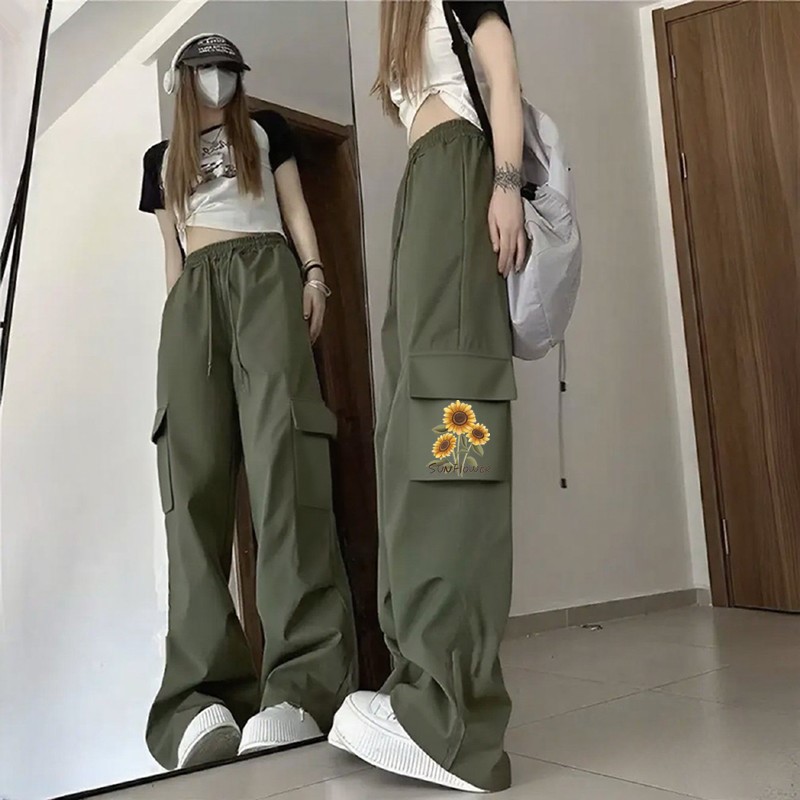 商场倒闭运动裤女夏季薄款时尚休闲裤宽松直筒长裤潮流爆款工装裤