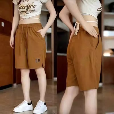 冰丝运动短裤女夏季薄款高腰显瘦爆款休闲裤时尚五分中裤宽松潮流