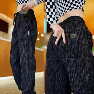 冰丝休闲裤女士春夏季薄款宽松显瘦潮流运动长裤爆款弹力直筒裤子