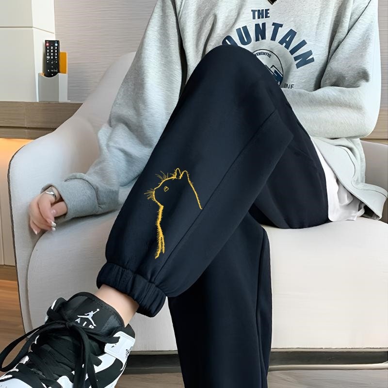 运动裤女春秋季2026新款时尚宽松束脚休闲裤显瘦爆款小个子灯笼裤
