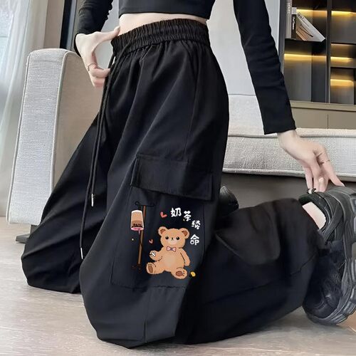 商场尾货直筒裤女春秋季新款运动裤爆款工装长裤子潮流阔腿休闲裤