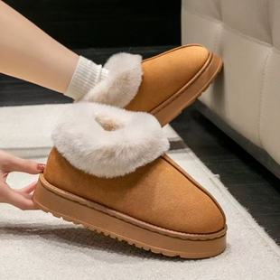 保暖鞋 外穿雪地靴高帮棉鞋 女包头拖月子鞋 居家棉拖鞋 女棉靴秋冬季