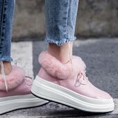 鞋 厚底浅口 口兔毛 隐形内增高7厘米 舒适时尚 百搭 莱咖女鞋 6600k