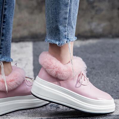 隐形内增高厘米兔毛时尚风女鞋