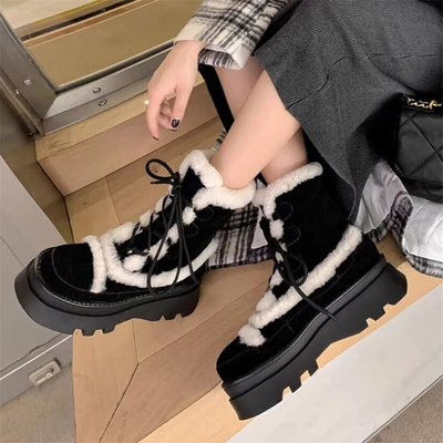 隐形内增高10厘米莱咖坡跟雪地靴