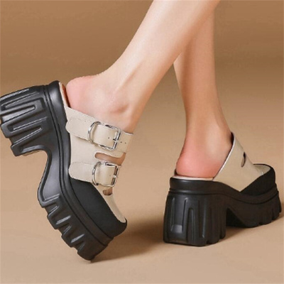 隐形内增高10厘米莱咖坡跟单鞋