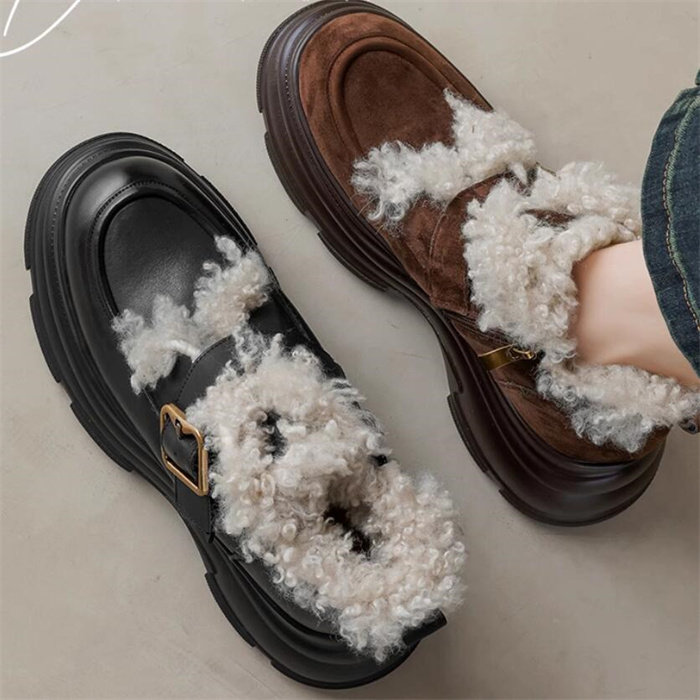 隐形内增高9厘米莱咖坡跟雪地靴