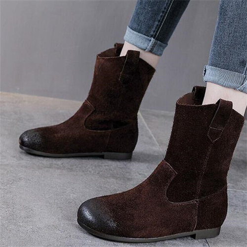 隐形内增高6厘米莱咖坡跟时装靴