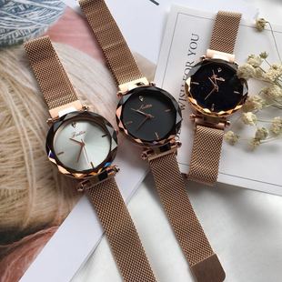 懒人自粘磁铁带诗高迪scottie手表女学生简约气质时尚 休闲防水表