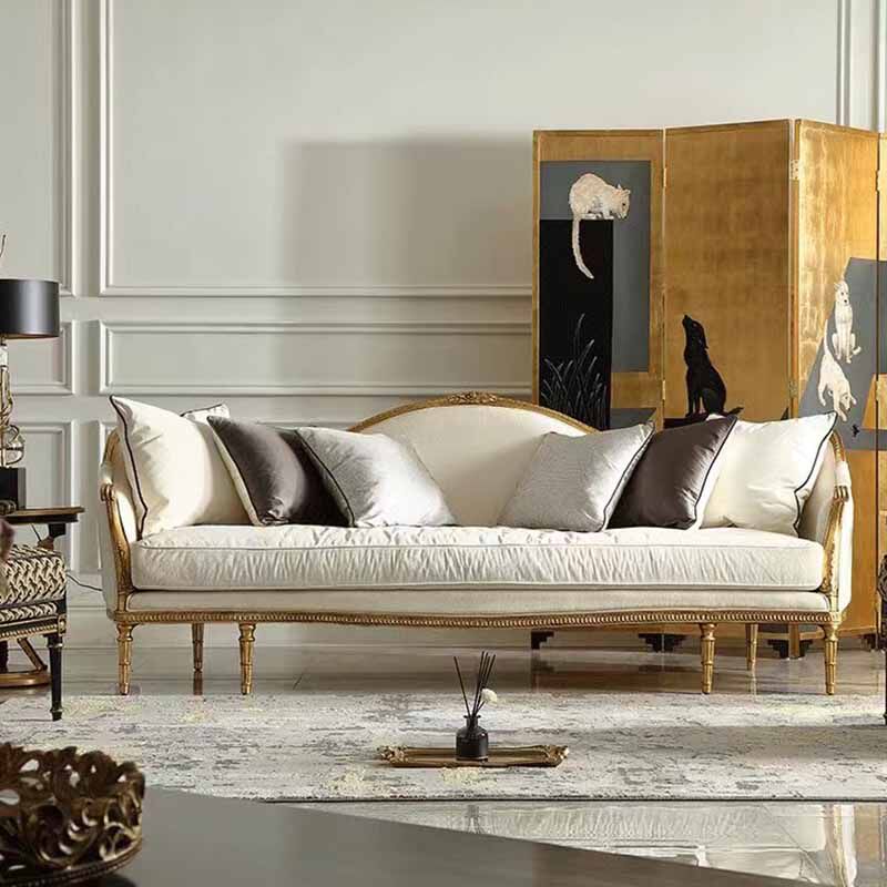 法式实木简约布艺沙发组合宫廷风欧式轻奢家具古典奢华整装休闲椅