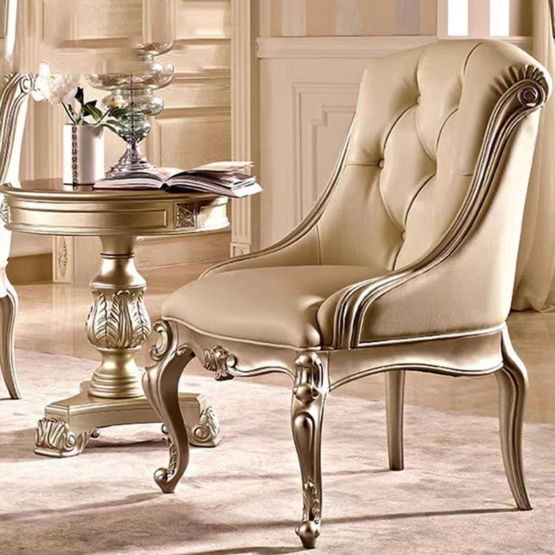 美式实木轻奢实木沙发椅简约欧式现代休闲椅时尚整装皮椅家具