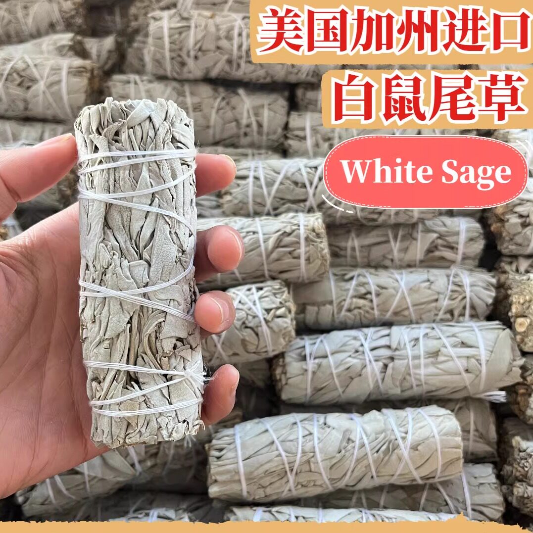 白鼠尾草美国加州White Sage捆绑香薰杖净化空间龙血草雪松杖圣木