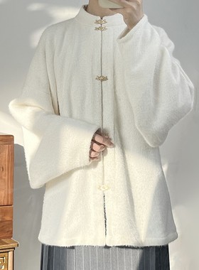 暗袖盈香【雪花】仿雪貂绒汉服女明制立领对襟弓袋袖加兜日常通勤