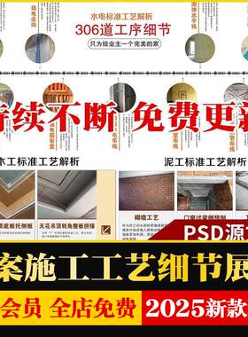 全案装修施工工艺细节接卸展板室内设计全流程节点白皮书水电木工
