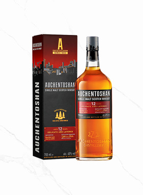 欧肯特轩12年单一麦芽苏格兰威士忌700mL英国洋酒AUCHENTOSHAN
