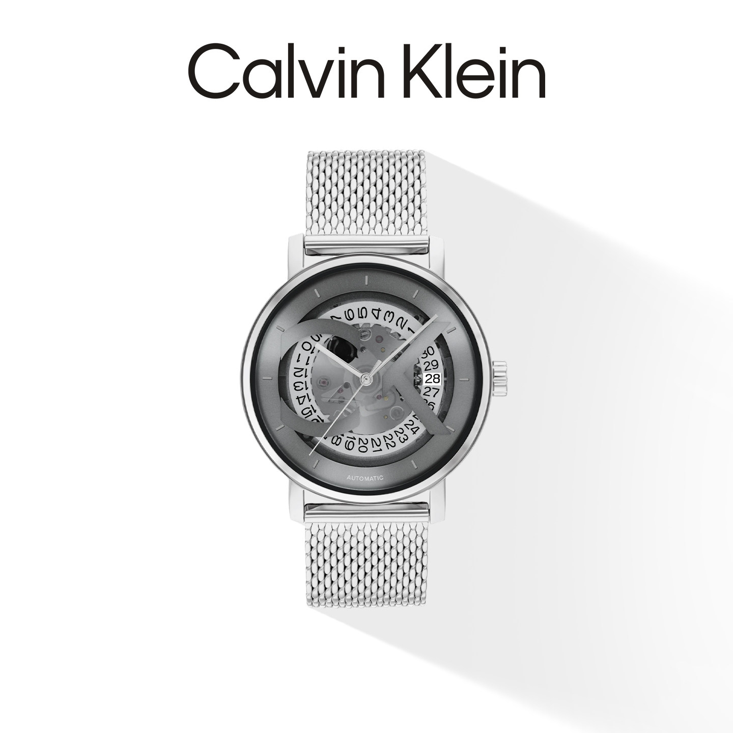 [夏季上新]CalvinKlein官方CK手表标志经典logo情侣镂空机械表