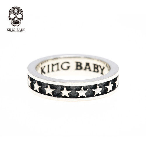 KING BABY明星同款星星联排戒指美国摇滚潮流ins风五角星个性礼物