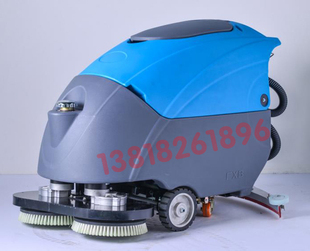 驰捷B60自动洗地机手推式 刷地机地面清洗机电瓶工业扫地机