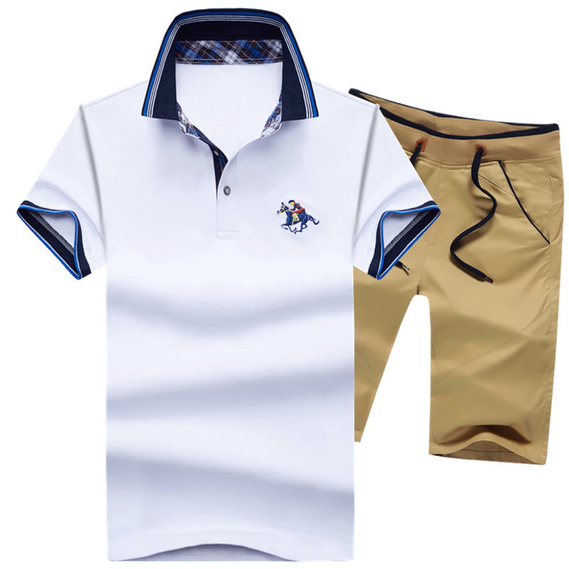 絲光棉夏季短袖T恤套裝寬松翻領保羅POLO衫純棉潮流有領男裝衣服在類目 男裝, Polo衫中 - 來自Buy2taobao.com提供專業的淘寶代購服務