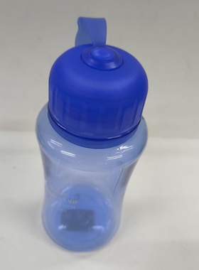 蓝色塑料水杯便携式带盖大容量耐高温清洗杯