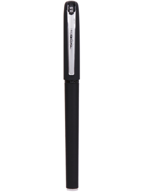 得力S114磨砂杆黑色0.5mm子弹头中性笔 水笔签字笔