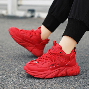 奥特莱斯特价童鞋男童本命年红色鞋子男孩老爹鞋中大童休闲运动鞋