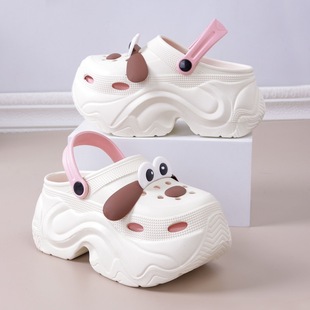 10.0cm超高跟EVA洞洞鞋女款新款高级感时尚外穿厚底增高沙滩拖鞋