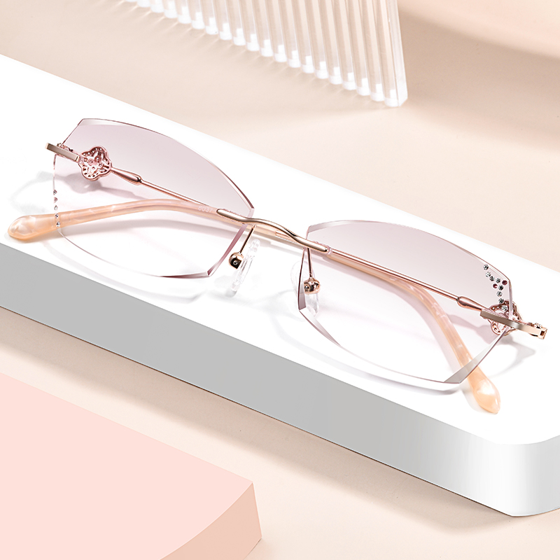 女士韩版钛合金眼镜框可配度数