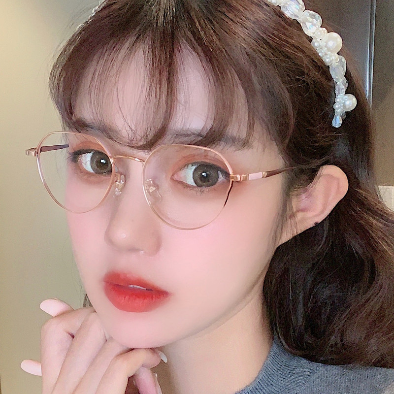 眼镜女韩版潮近视眼镜轻度数素颜超轻学生眼镜框显瘦防辐射抗蓝光
