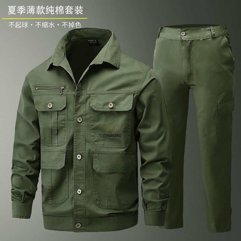 厂家直供夏季工作服套装纯棉长袖工厂机修车间制服