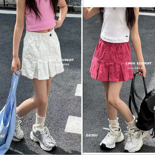 叫我格格童装2024夏季新款甜美女童短裙中大童韩版百褶裙66961