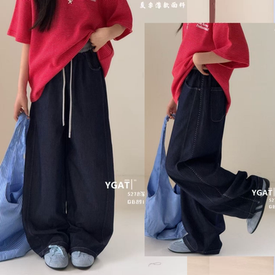 阳光爱橦女童夏季超薄牛仔长裤