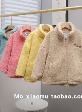 童装大E小e冬款新品韩版男女童中大童潮款保暖 毛绒外套21819