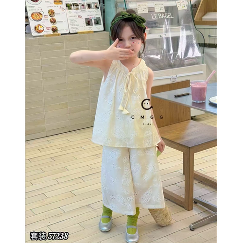 夏季女童韩系甜美背心+阔腿套装