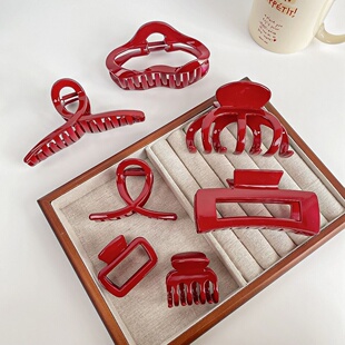 PC新款材质抓夹秋冬季法式发夹女小众脑勺盘发夹发饰感头饰精品