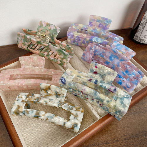 新款韩版大号醋酸抓夹复古简约时尚唯美精致鲨鱼夹碎发夹马尾百搭