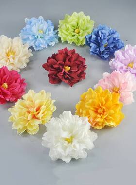 芙蓉牡丹晕染花发夹仿真发头饰