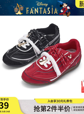 【迪士尼系列】热风红色德训鞋女鞋2026年春季新款运动H11W26198