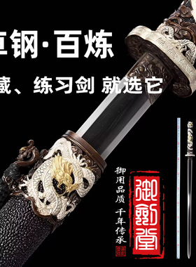 草钢飞龙宝剑龙泉御剑堂鎏金鎏银大马士革钢收藏高档镇宅剑未开刃