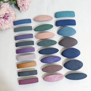 倾城原创绿竹香云纱汉服头饰彩绘弹簧夹中国风复古风新中式发夹子