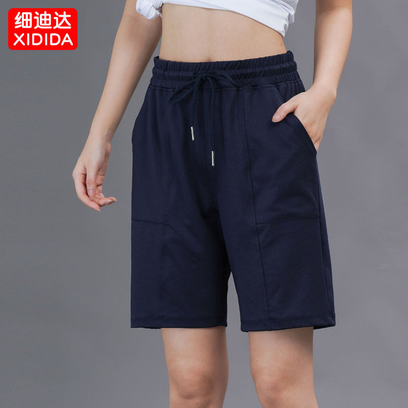 速干跑步短裤五分裤女健身羽毛球裤外穿直筒宽松运动休闲中裤薄款