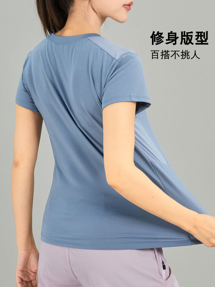速干马拉松跑步运动上衣女短袖透气宽松大码衫轻薄圆领T恤半袖夏