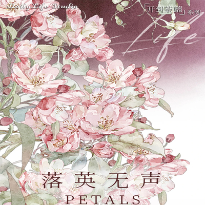 满18包邮Daily life落英无声-贝壳光分装特材拼贴流麻手帐胶带